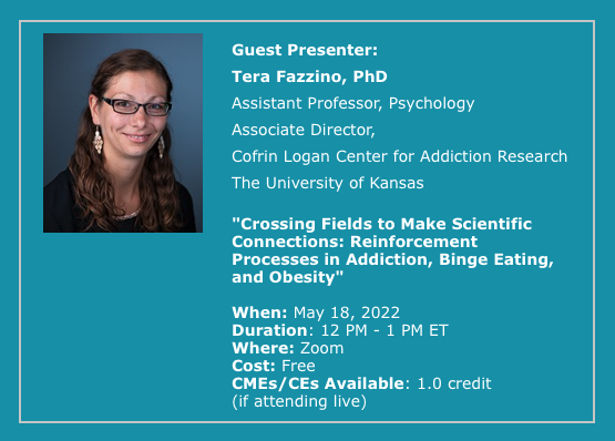 vtcenterbh's tweet photo. Join us on May 18th at 12 PM ET for our last #VCBHLectureSeries event of the academic year with Tera Fazzino, PhD, Associate Director of @AddictionKu. Register today https://t.co/aa5ogQienU https://t.co/kzc91mfExQ