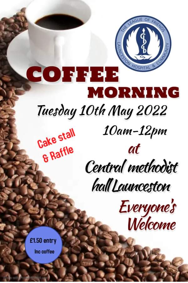 lof_launceston's tweet photo. You are all invited to come along to our #coffeemorning tomorrow morning - Tuesday 10th May....there will be cake!
#cakestall &amp; #raffle 

Raising money for our #charity in #launceston https://t.co/6Fsl9A2PT0