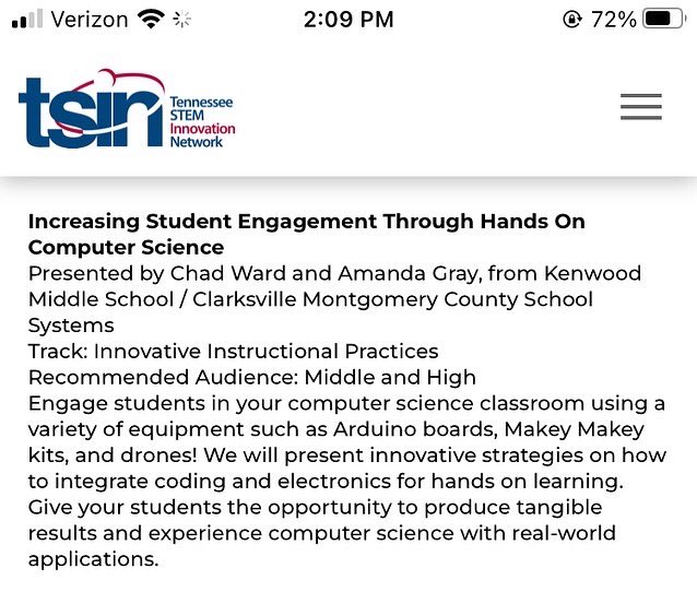 KMS_STEM's tweet photo. @kms_compsci and I are excited to represent @cmcssinfo and @kmsknights at the @theTSIN Innovation Summit today and tomorrow! #presenters #handsonlearning #computerscience https://t.co/4KhGvaXUGu