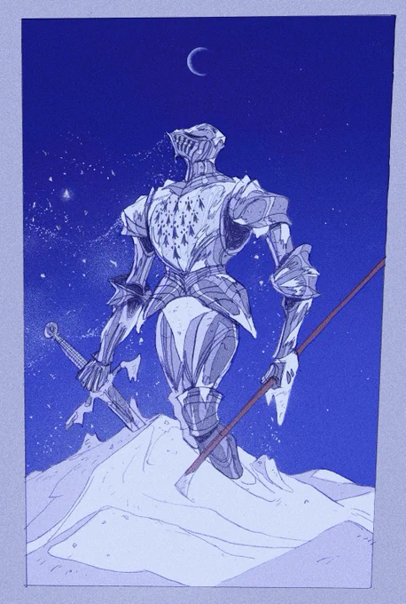 Awakening from the salt pond of Guérande a nameless knight rise once more to fulfill his long forgotten duty.

Commissioned piece I really enjoyed drawing... 