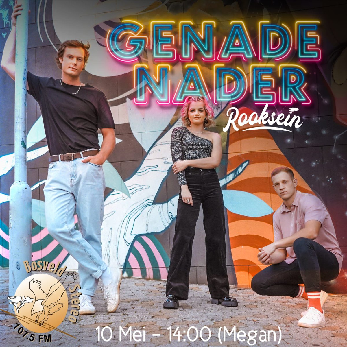 Maak seker julle luister more middag 14:00 <a href="/BosveldStereo/">Bosveld Stereo 107.5</a> , <a href="/ArtistDanner/">Megan Danner Artist</a> van #ROOKSEIN gaan bietjie met die span gesels....