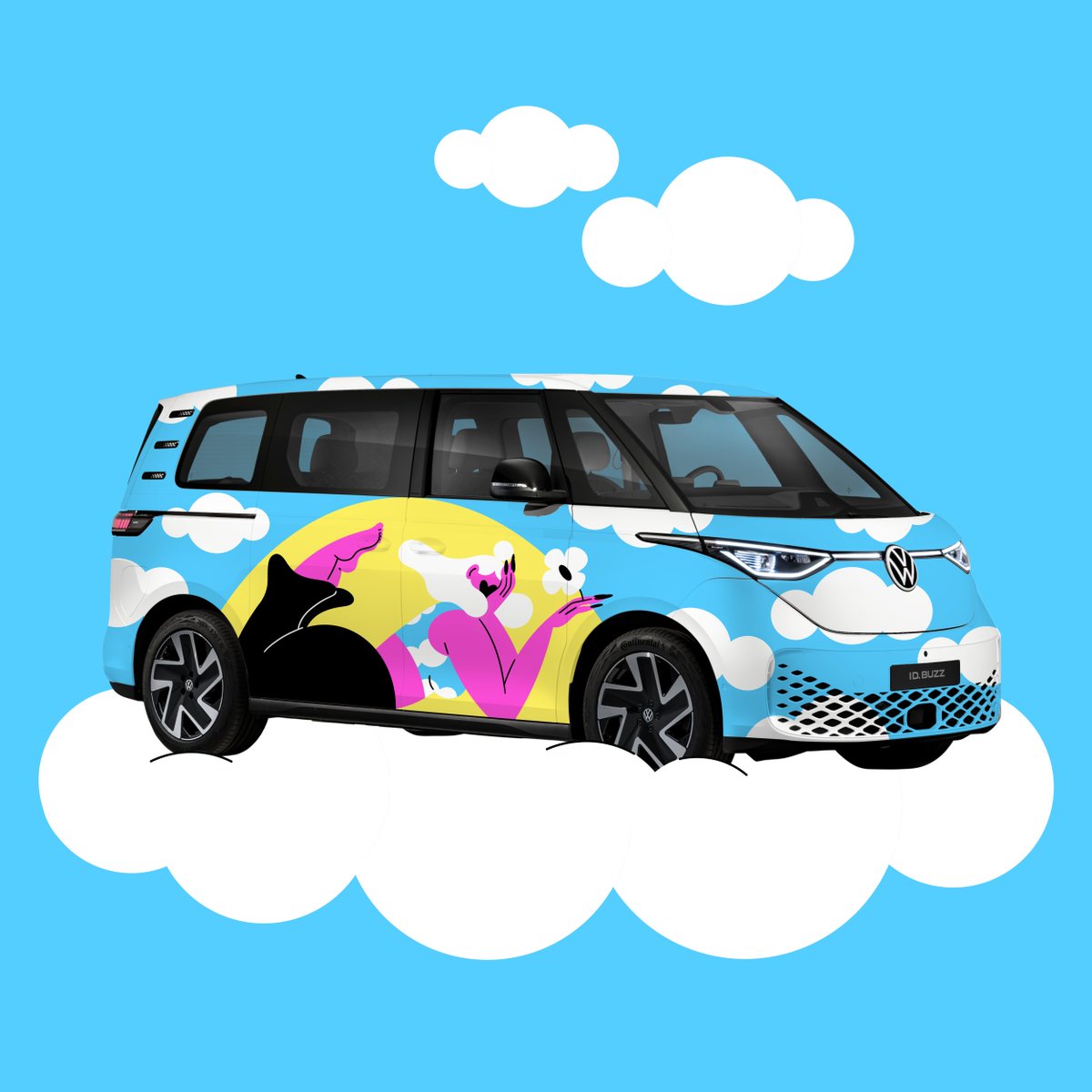 vw_france's tweet photo. Comme le combi historique, le Nouveau ID. Buzz inspire les artistes : découvrez 3 personnalisations exclusives de l’ID. Buzz réalisées par l’illustratrice Marylou Faure, disponibles dès demain en NFT. #VWIDBuzzNFT https://t.co/yRGXlP0puj