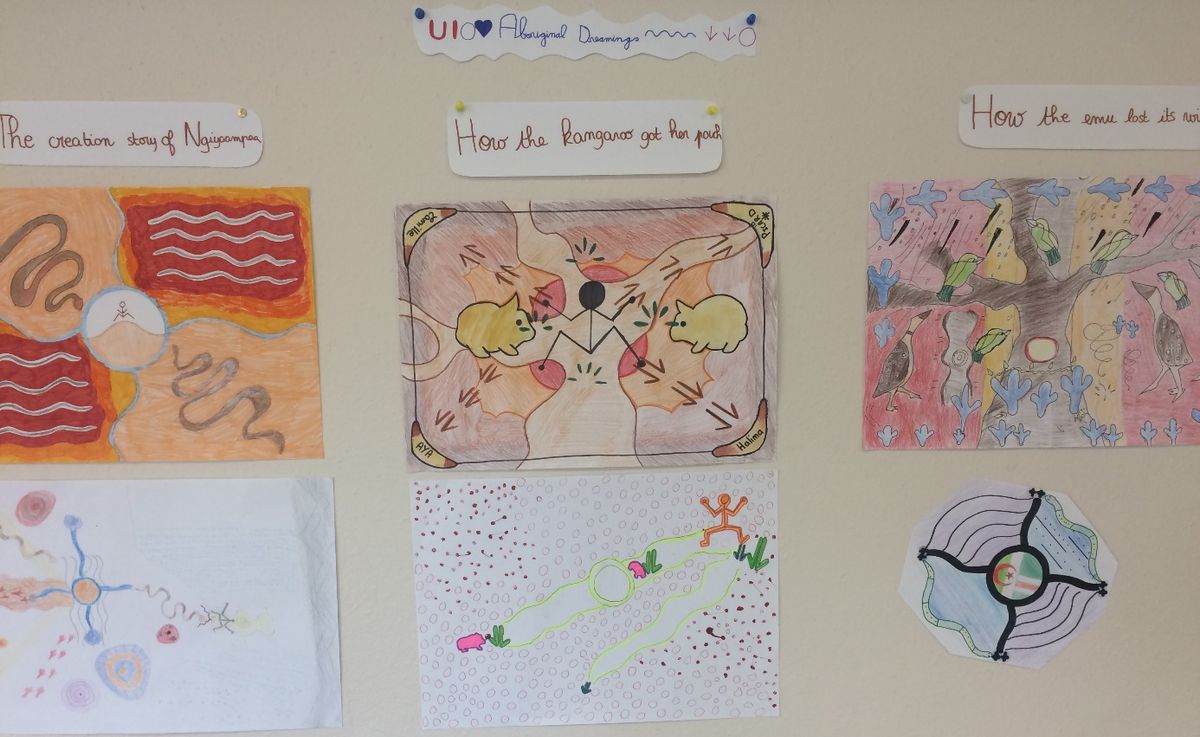 A l’occasion d’une séquence sur l’Australie, les élèves de 3eG ont découvert l’art pictural aborigène, représentation colorée d’une spiritualité appelée Dreamstime (=temps des rêves).

…-arp-strasbourg.site.ac-strasbourg.fr/web/?p=3515