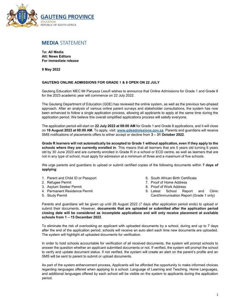 Steve_Mabona's tweet image. 22 July 2022 @EducationGP1 @Lesufi @GautengProvince #2033OnlineAdmissionsGP