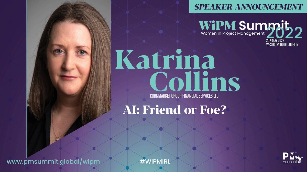 PMSummitHQ's tweet photo. What does Artificial Intelligence (AI) mean to the profession of project management? Is it a threat or an opportunity? At #WiPMIRL @CollKatr will explore the growing role of #ArtificialIntelligence in #projectmanagement and what it means in practical terms https://t.co/rDAZDgruDl https://t.co/zEzBctXFDx