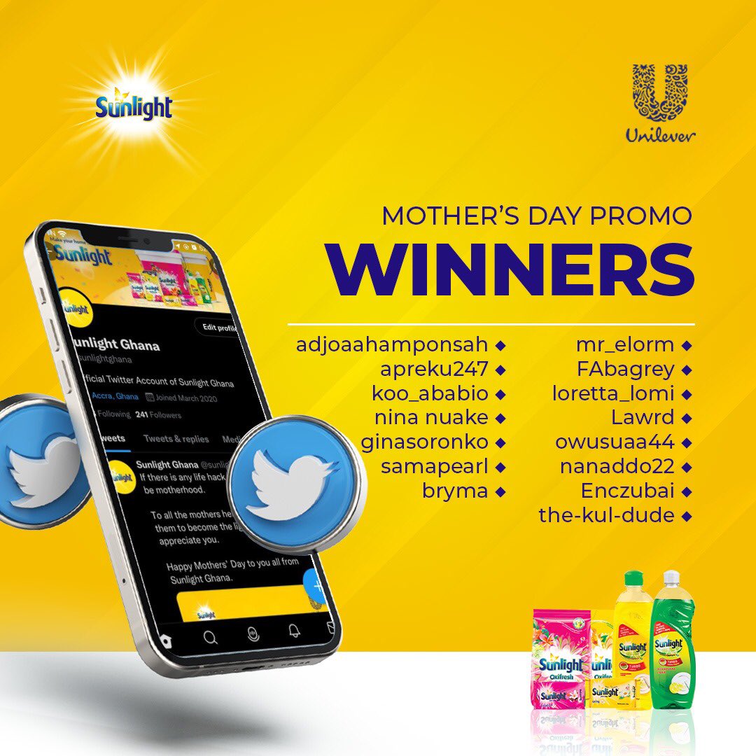 sunlightghana's tweet photo. Congratulations to our winners 🎊🎉🎁

Kindly send us a Direct Message to pick up your award. https://t.co/QGAlhP62BR