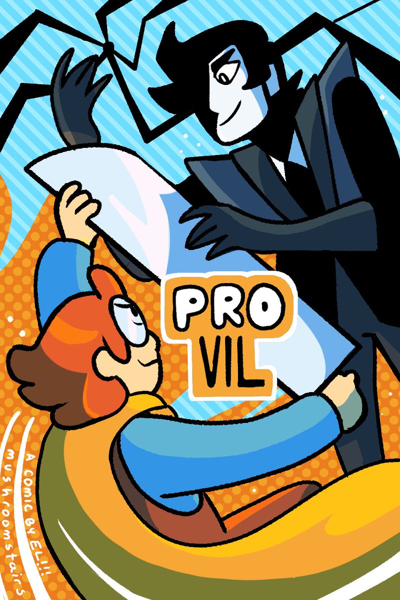 WHOA it's #webcomicday ! are you looking for a cute, action-packed hero/villain love story? cheesy pick up lines between nemeses? meticulous evil fashion? all this and more in my webcomic, PROVIL! ✨@PROVILCOMIC 