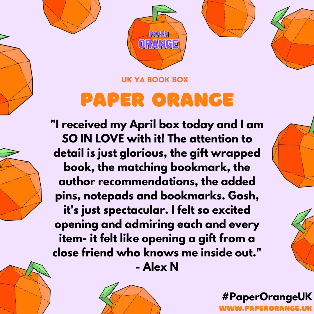 PaperOrangeUK's tweet photo. Did I cry when I read this? Just a little bit! Have you joined up?
#PaperOrangeUK #bookbox #booksubscriptionbox #youngadultbooks #ukya #bookstagramuk #booklover #bookboxsubscription https://t.co/a77RrYmlHW