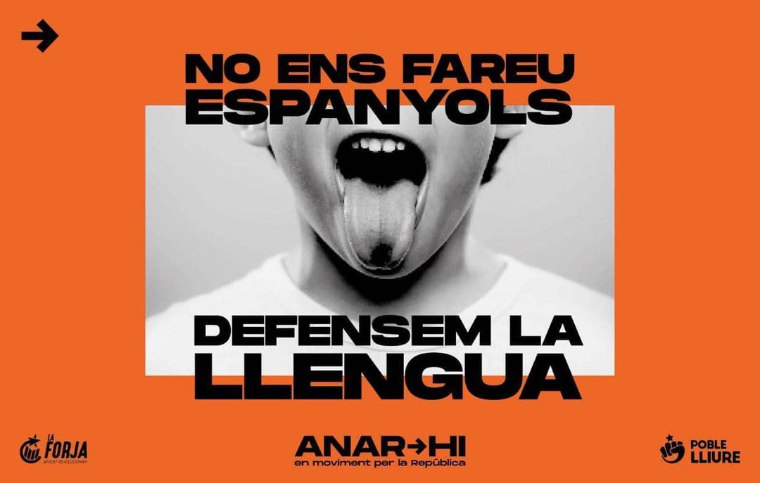 ⚠️ Atacar la nostra llengua és atacar la nostra identitat com a poble.

❌ No permetrem que ni l'Estat espanyol ni els polítics col·laboracionistes catalans ens robin l'escola en català!

Tingueu-ho molt clar: No ens fareu espanyols ❗

#AnarHi ✊💫
