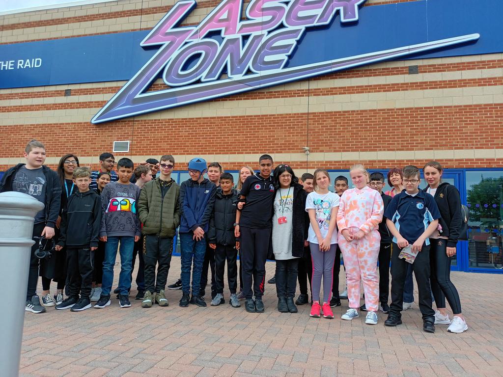 GrangeInclusion's tweet photo. Inclusion Grangers on tour! Rewards trip to Laserzone and Pizza hut for excellent behaviour and attendance last term! #grangers #rewards https://t.co/YRPN4VqyTn