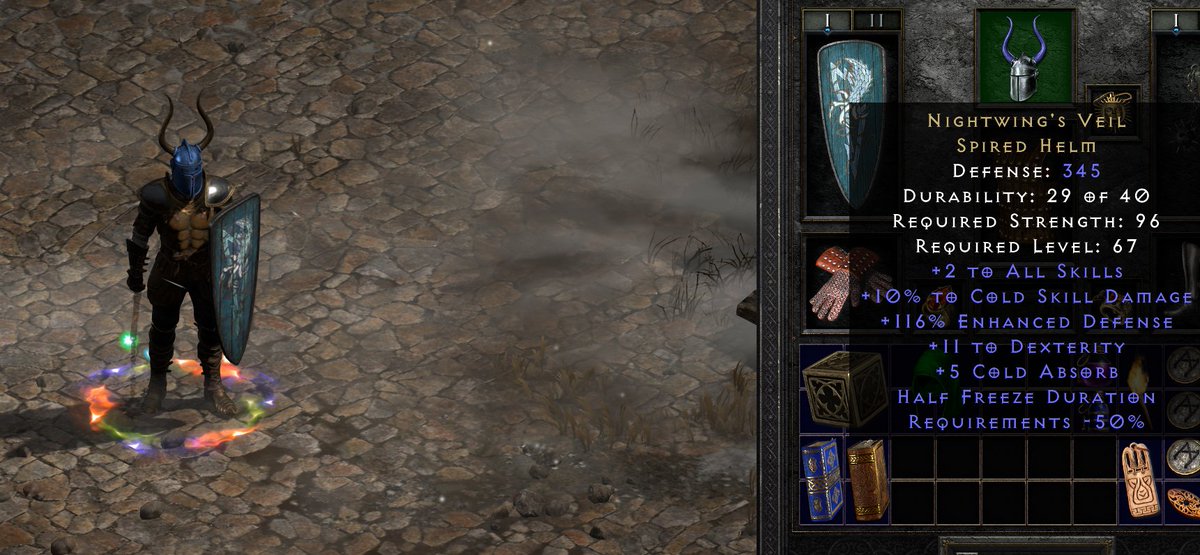 thelominh's tweet photo. HOLY (SHIT) GRAIL. Nightwing's Viel!!! It looks so cool in HD. #d2r #Diablo2Resurrected https://t.co/ZxlgtKDYYN