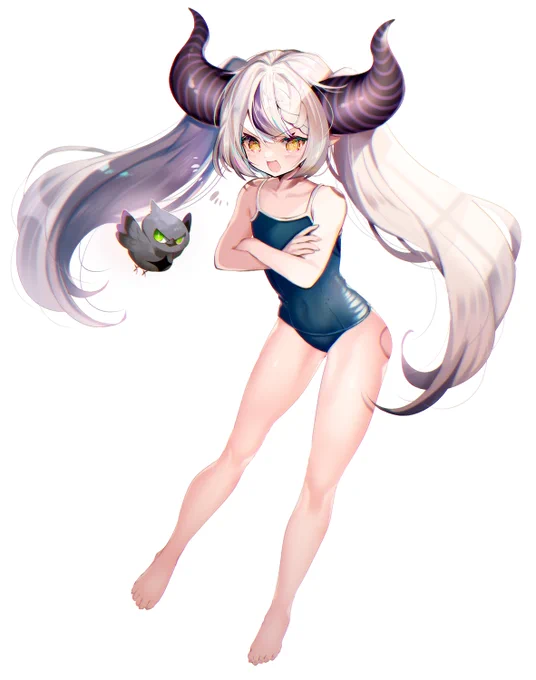 ツインテスク水ラプ様
#laplus_artdesu 