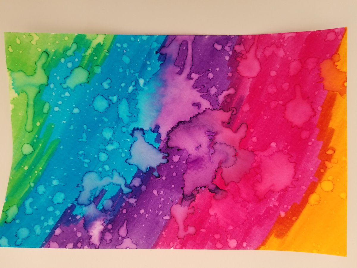jrflorentine's tweet photo. @TinkeringStudio My plan for #MarkMakingMay was to use the rain to make drip marks on watercolor marker. Unfortunately, no sooner did I come up with the idea than the rain stopped ๐ฐ
So after waiting 3 days for rain, I gave up simulated the rain using my fingers and a faucet ๐ https://t.co/UmAU0OTtWh