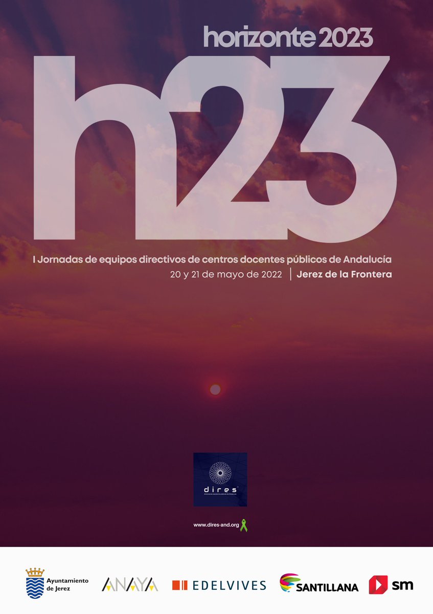 DiresAndalucia's tweet photo. 3️⃣2️⃣1️⃣ 🎬#IJornadasDeEquiposDirectivos de centros docentes públicos de Andalucía. El 20 y 21 de mayo, tienes una cita en "🌄horizonte 2023" con @DiresAndalucia @aytoJerez  @AnayaEducacion @Edelvives @santillanagrupo @SM_Espana Te sumas al movimiento Dires? https://t.co/rvTz7gCoWG