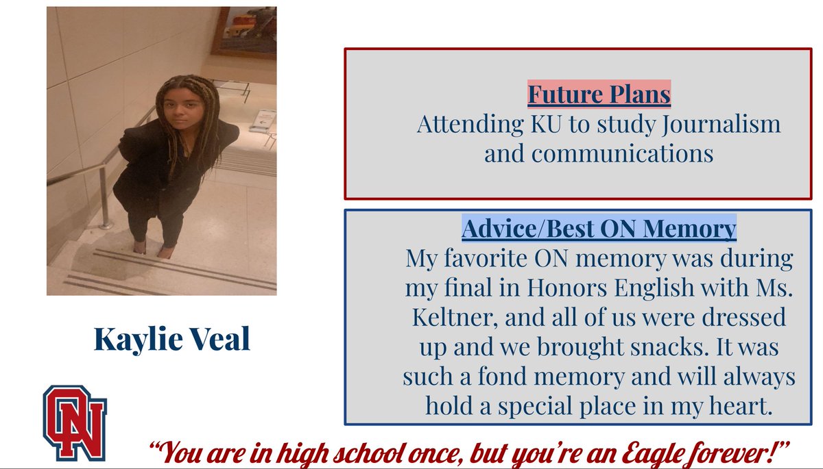 Kudos to you, Kaylie! Continue to go out and make a difference! #ONClassOf2022