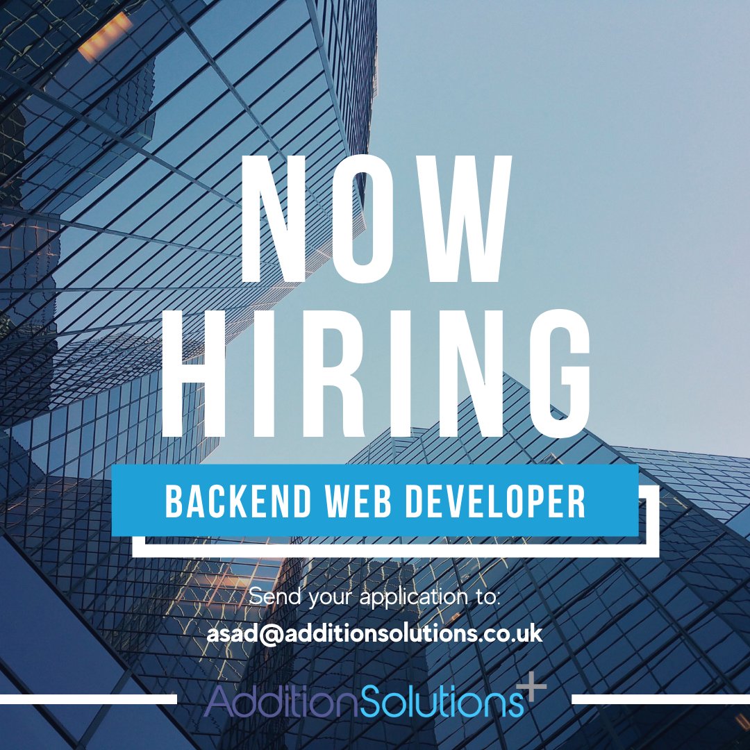 AdditionRecruit's tweet image. 💥#WEAREHIRING💥
We are currently recruiting for a major Insurance Company, for the role of Backend Web Developer.
Contact: asad@additionsolutions.co.uk or APPLY below!
reed.co.uk/jobs/backend-w…
#backendwebdeveloper #webdeveloper #php #mvc #mysql #borehamwoodjobs #techjobs