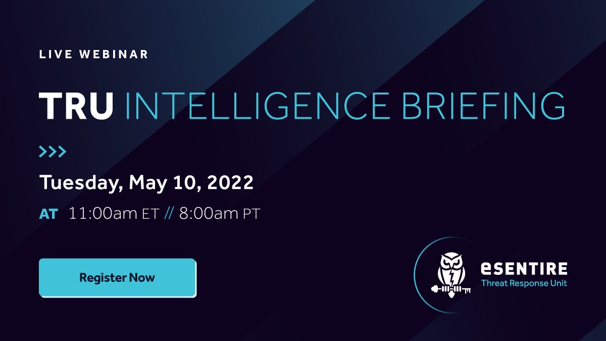 Stay in the loop for the latest #cybersecurity insights!

Tomorrow, join our TRU team live on May 10th as they review recent observations from the SOC.

Don’t miss this opportunity to ask our TRU team your questions during the live Q&amp;A!

Register here: bit.ly/3w19ujz