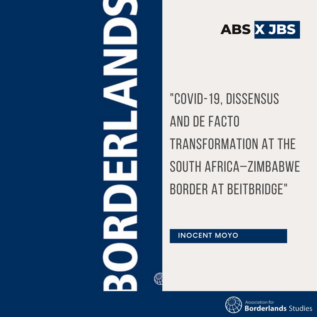 Association for Borderlands Studies (@absborders) on Twitter photo ✏️Artículo ABS/JBS
<a href="/IM_Moyo1/">Inocent Moyo</a> miembro de ABS, escribió un artículo explorando el cierre inducido por el coronavirus de la frontera entre Sudáfrica y Zimbabwe en Beitbridge y sus efectos en las actividades comerciales transfront. informales y la migración. tandfonline.com/doi/full/10.10… ✏️Artículo ABS/JBS
<a href="/IM_Moyo1/">Inocent Moyo</a> miembro de ABS, escribió un artículo explorando el cierre inducido por el coronavirus de la frontera entre Sudáfrica y Zimbabwe en Beitbridge y sus efectos en las actividades comerciales transfront. informales y la migración. tandfonline.com/doi/full/10.10…