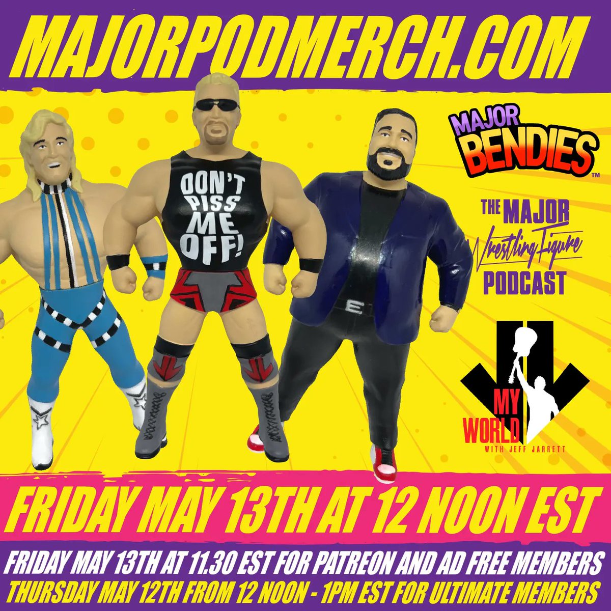 TTDWrestling's tweet photo. #MajorBendies' @MyWorldPod set ON SALE THIS FRIDAY!
@RealJeffJarrett & @HeyHeyItsConrad!
Always a pleasure designing these babies!! 😁🤘🏻
#MajorWFPod #MyWorldPod #ToyDesign #WrestlingArtist #TTDwrestling https://t.co/zuLOg2Cenp