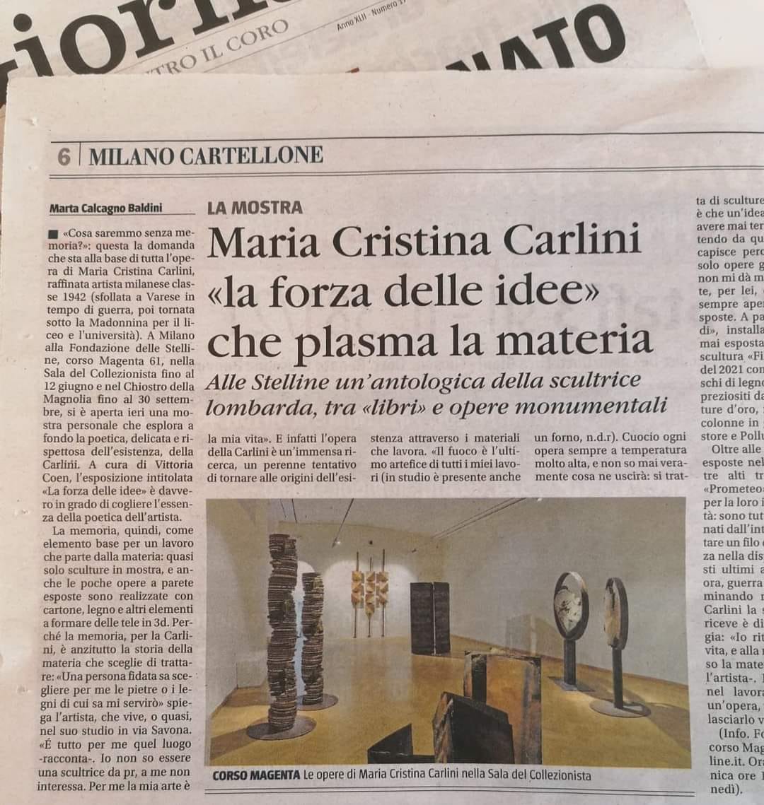 IBC_Bianchirma's tweet photo. È uscito oggi. Grazie a Marta Calcagno e a Il Giornale per l’approfondito articolo di oggi dedicato a Maria Cristina Carlini e alla mostra "La forza delle idee" a cura di Vittoria Coen alla Fondazione Stelline fino al 30 settembre.
#scultura #milano #rassegnastampa #ibcpress https://t.co/um3AXnp2G2