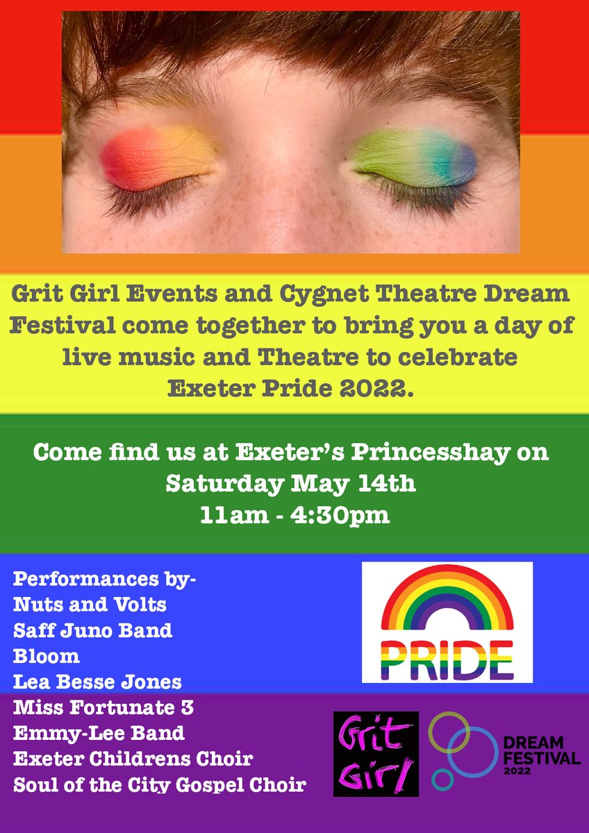 Princesshay's tweet image. 🏳️‍🌈This weekend Cygnet Theatre will be in The Lodge opposite Luciano's sharing info about their upcoming  Dream Festival, PLUS we have Nuts and Volts, a gospel choir &amp;amp; community choir to treat you with.

cygnettheatre.co.uk/event/interact…

#StepOutWithPrincesshay #ExeterPride