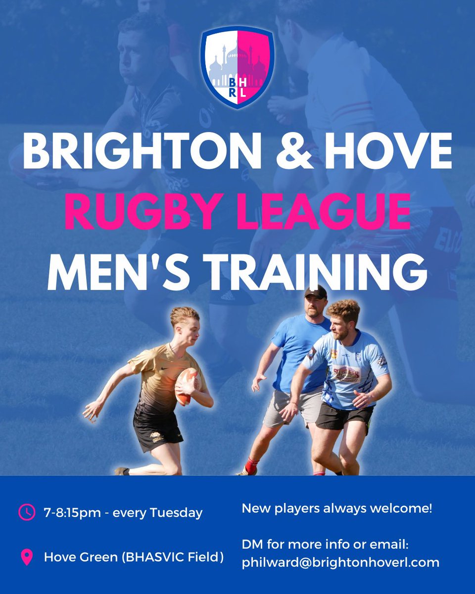 Two more sessions until our first game of the season against Invicta Panthers.

Want to play #rugbyleague in #sussex this year? Get yourself down to a session - Tuesday 7pm on BHASVIC field.