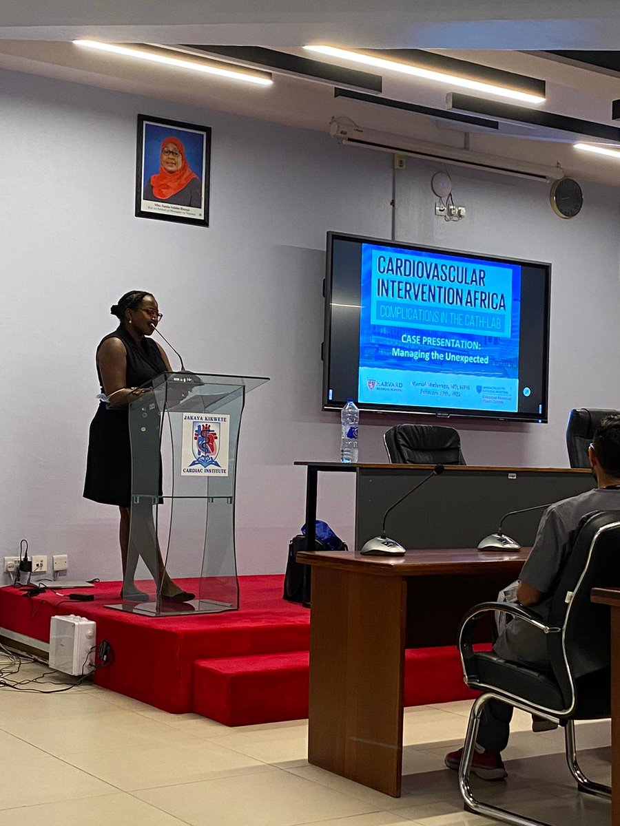 madaktari's tweet photo. We're kicking off the week with a picture from our Februrary trip to Tanzania! Here is Dr. Njambi Mathenge presenting a case during morning report for the cardiology fellows. @malbag1 #madaktari #trainforward #tanzania #africa #cardiology #education #learning https://t.co/ClXzgfgflT
