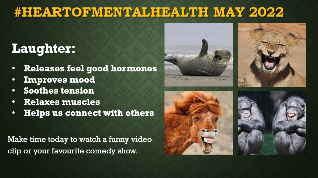 Laughter is important!  Laughter releases feel good hormones, improves mood, soothes tension, relaxes muscles and helps us connect with others.  #heARTofMentalHealth <a href="/TVDSB/">Thames Valley DSB</a> <a href="/TVInnovates/">TVInnovates</a> @TVDSBarts