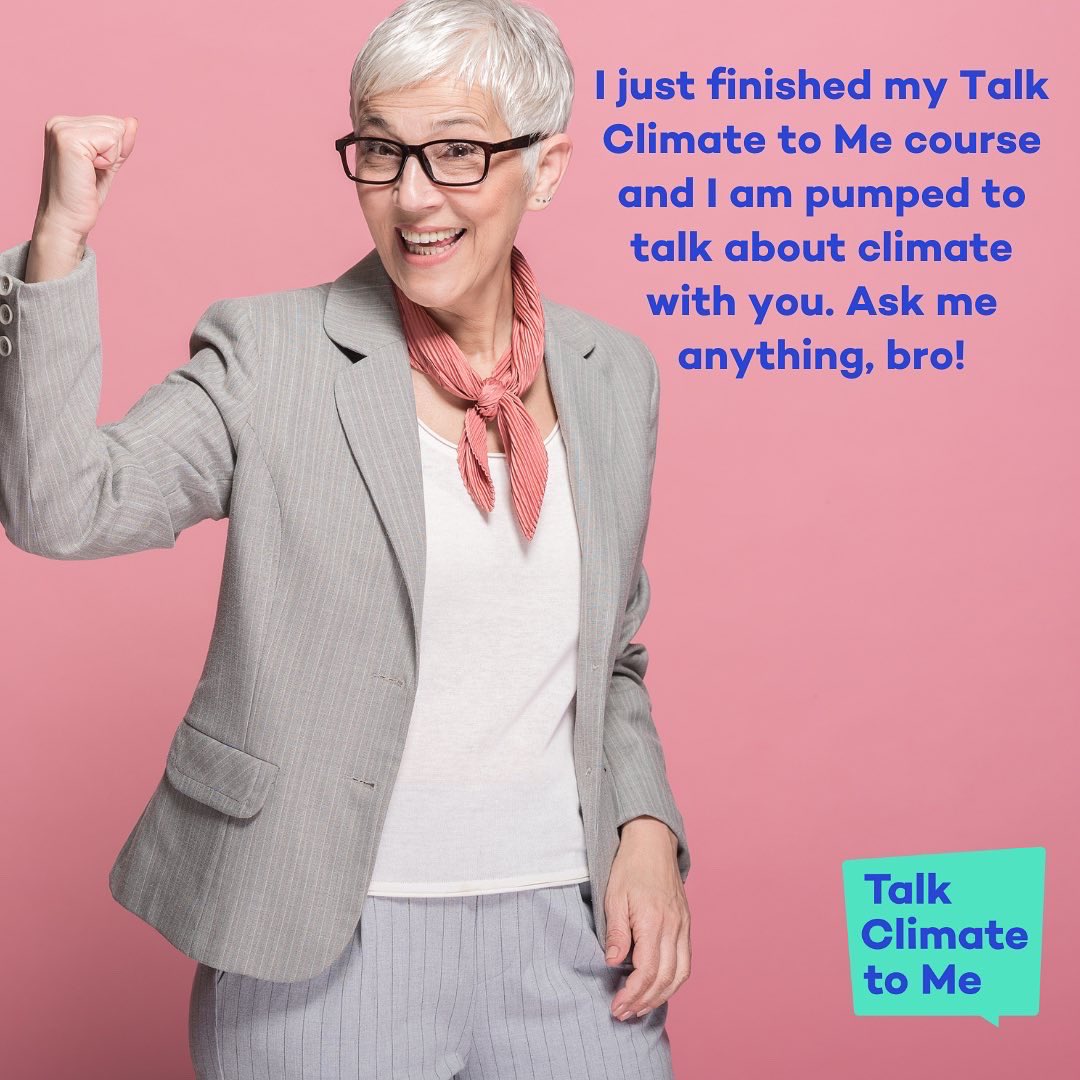 talkclimatetome's tweet photo. Have you joined us at a TCTM session? You are now a talking climate pro! 👏🏻 And we have some awesome ‘sharables’ you can use to tell the world about your new skill 😎👍🏻
Save your favourite graphic to your camera roll!
#TalkClimateToMe #TalkingClimate #SheChangesClimate https://t.co/Ffaysl7cDu