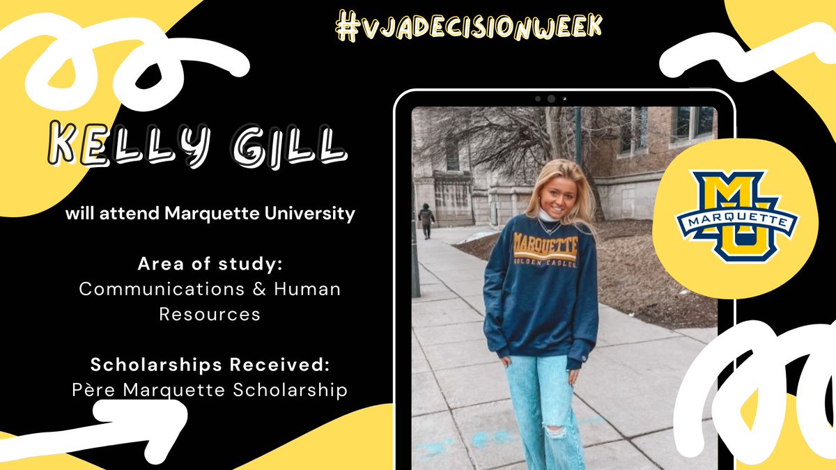 vjaguidance's tweet photo. #VJADecisionWeek The decisions are rolling in! These TBolts have #DECIDED We cant wait for you to bring your Thunder to the next level! @KellyGill13 @MarquetteU https://t.co/REWpUlr6l7