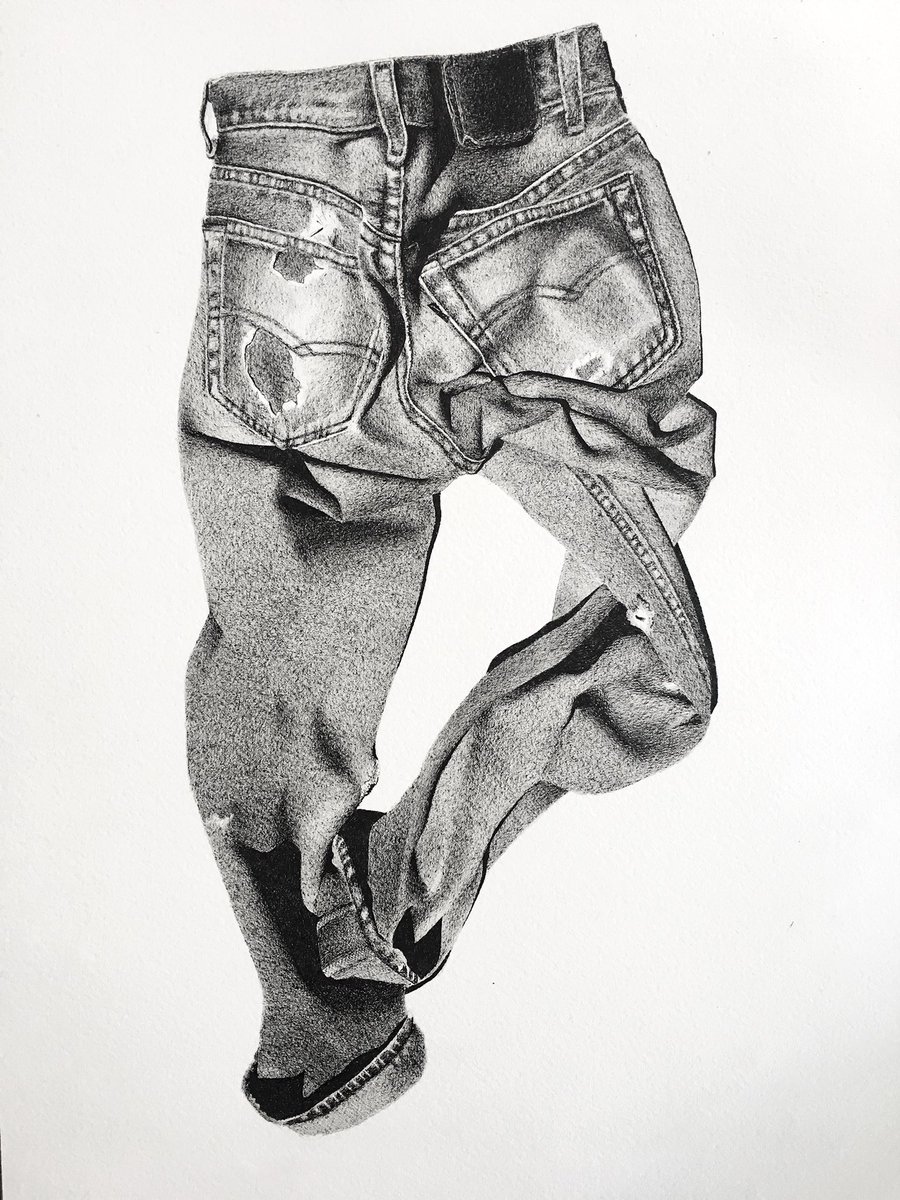 a drawing of some old jeans