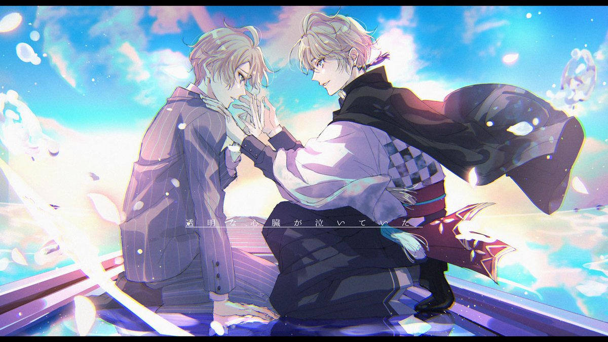 multiple boys male focus 2boys blonde hair japanese clothes short hair jewelry  illustration images