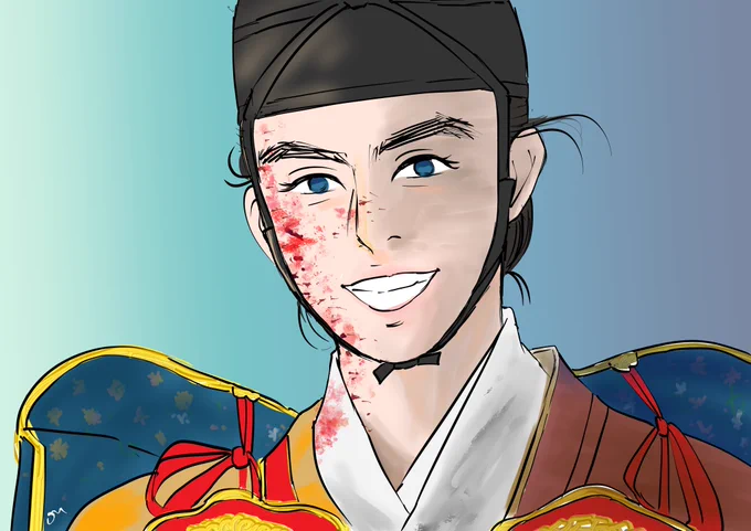 タイトル「守りたい、この笑顔」にしようと思って描いたけど全然違った #鎌倉殿の13人 #殿絵 