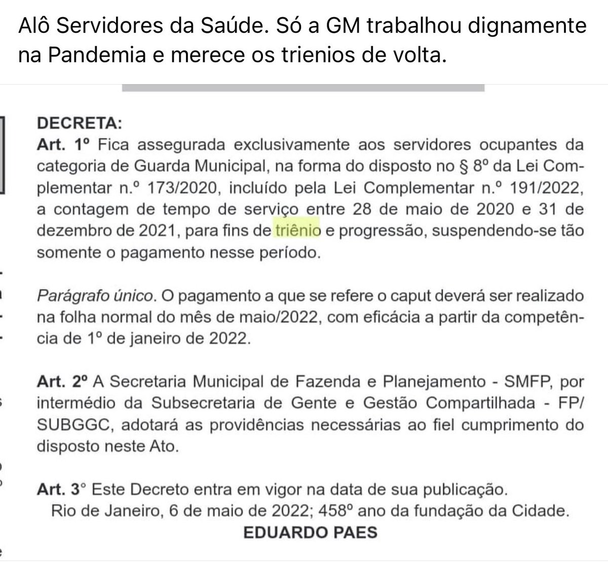 mariascs66's tweet photo. E os profissionais estatutários da saúde ,não merecem ?Ficaram de braços cruzados ? Quanta injustiça! @paulopinheirorj @ruben_berta @CarlosCaiado6 #Pccssauderio https://t.co/cmhzYhy0i0