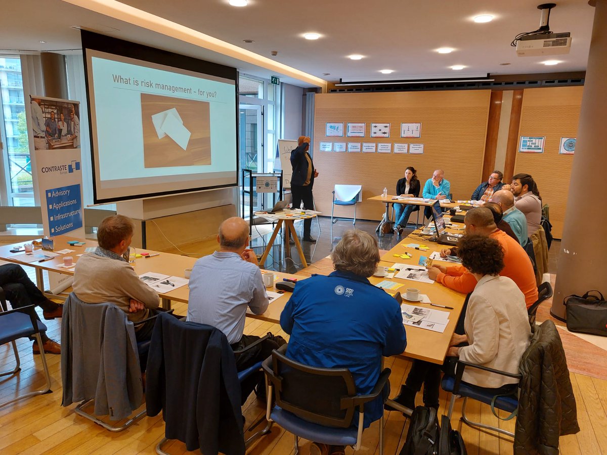 ContrasteEurope's tweet photo. 👩‍🎓 Last Saturday, some of Contraste's project managers attended a one-day #training course on Management of Risks (M_o_R), Introduction to Axelos’ best practices in #RiskManagement.⚡
They learned how to anticipate risks and to communicate about them👍 https://t.co/U6nGFC3tTX