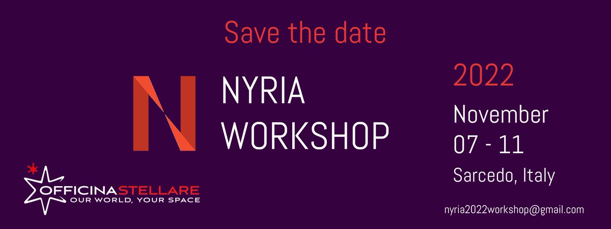 Save the date!! next #NYRIA #Workshop, it is designed to encourage early career #researchers (i.e. final year Bachelor students to post-doctoral researchers), working in ground-based, visible and infrared #instrumentation for #astronomy