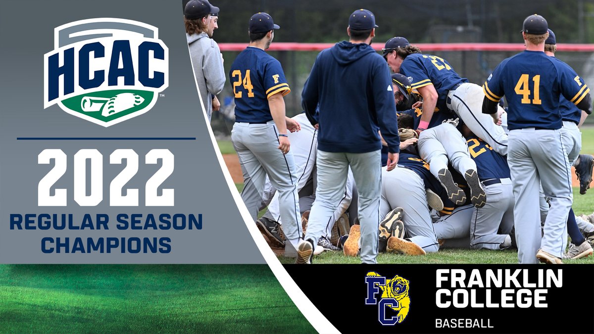 HCACDIII's tweet photo. HCAC Baseball | 2022 Regular Season Champions

With the title clinched, we want to celebrate our regular season champs! 
Congrats to @FCGrizAthletics on capturing the 2022 HCAC Baseball regular-season crown.

#TheHeartOfD3 #D3Baseball https://t.co/lMsAqhN2xg