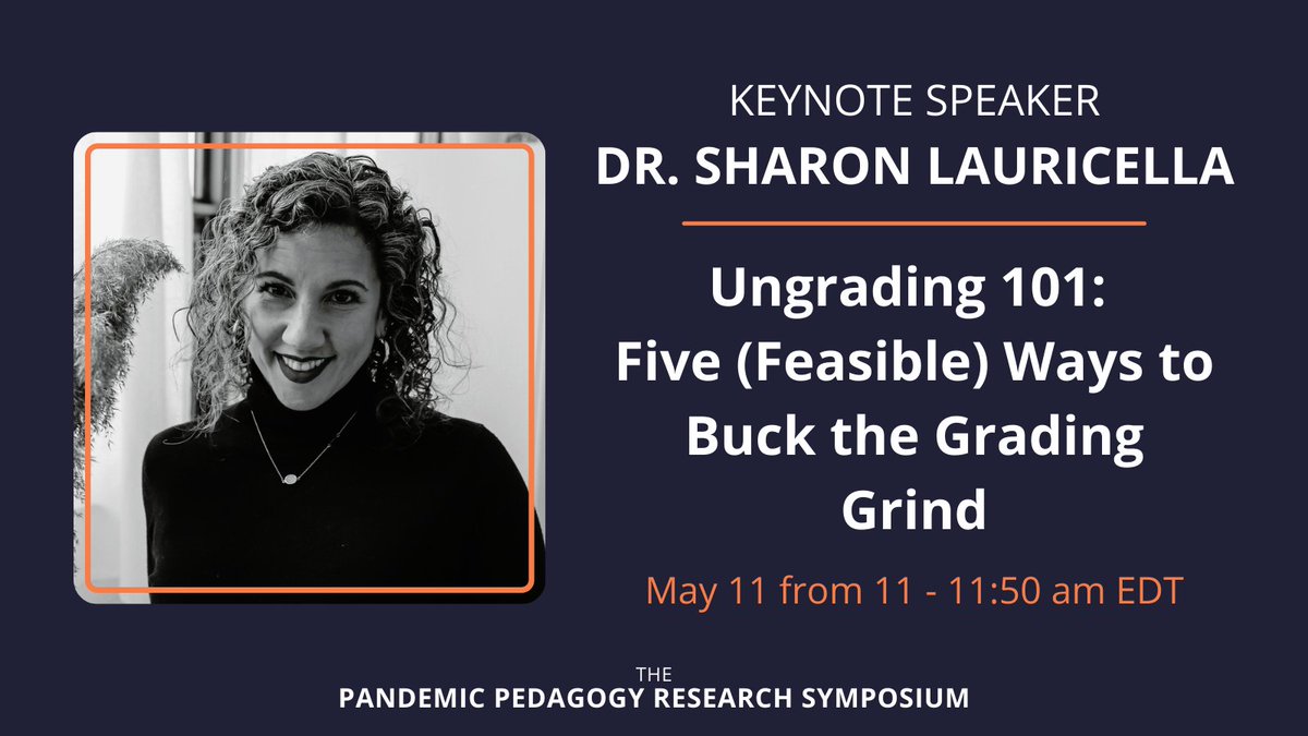 DukeLearning's tweet photo. What are you doing Wed at 11 am EDT? Hopefully you said "Watching @AcademicBatgirl's engaging keynote on #ungrading at the #PandemicPedagogy Research Symposium!" No? It's not too late to register (p.s. the recording will be available to all registrants): https://t.co/wSrkQeFOMH https://t.co/dwN4NNauWf