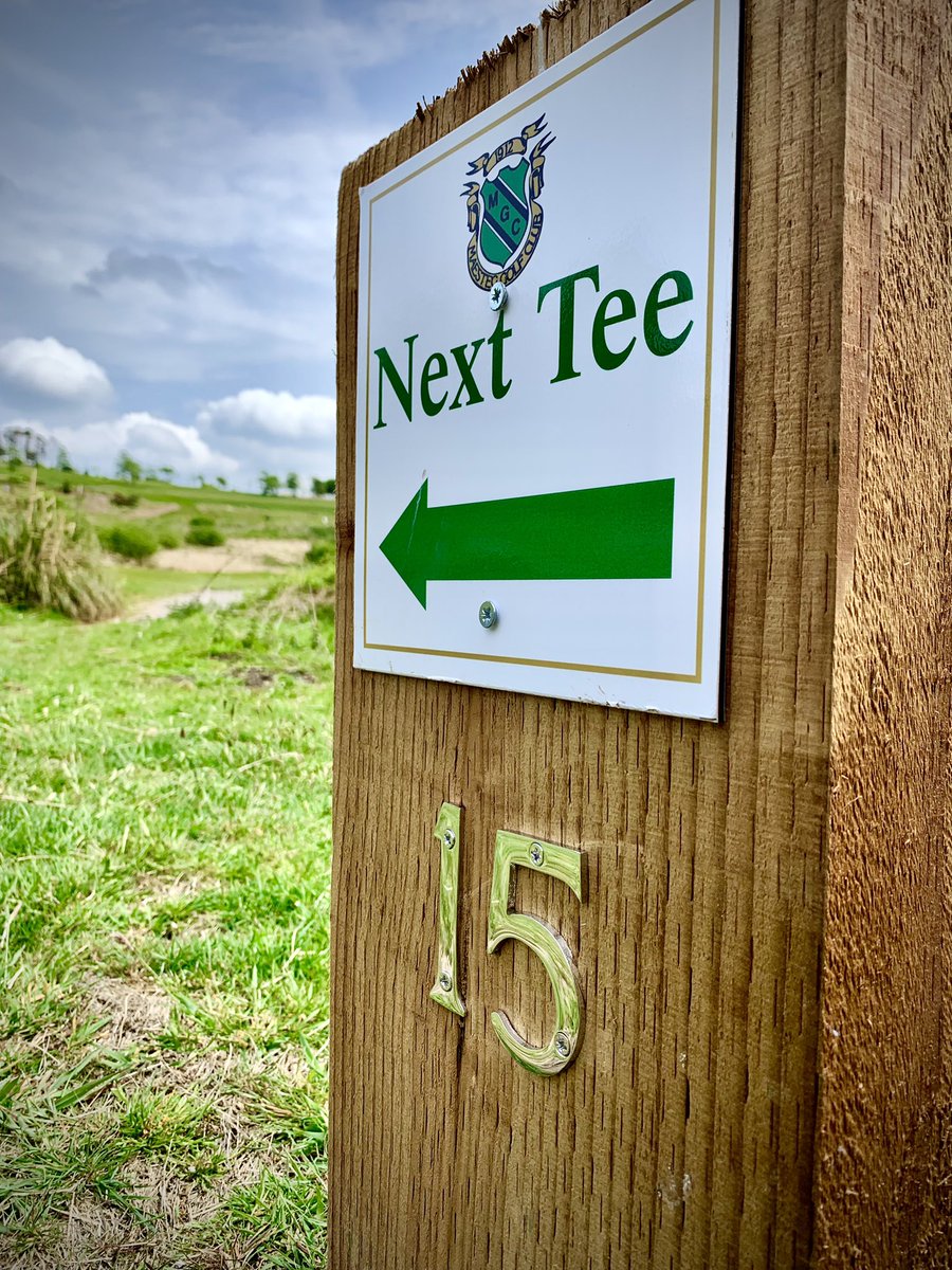 JamesMatthewman's tweet image. Sometimes you got to work with what you got. It’s getting crispy out there now 🥵. Next tee signs have had their silver numbers put on, really happy how they’ve turned out. Greenkeeping is all about the finishing touches 👌 #recycleandreuse @MaestegGreens