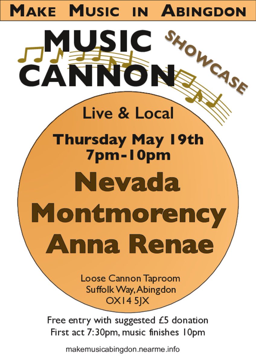 MusicAbingdon's tweet photo. Live music showcase @LooseCannonBeer May 19th 7pm. Featuring Nevada, Montmorency, Anna Renae. #livemusic #makemusic #abingdon #beer https://t.co/e5qcOf9ebz