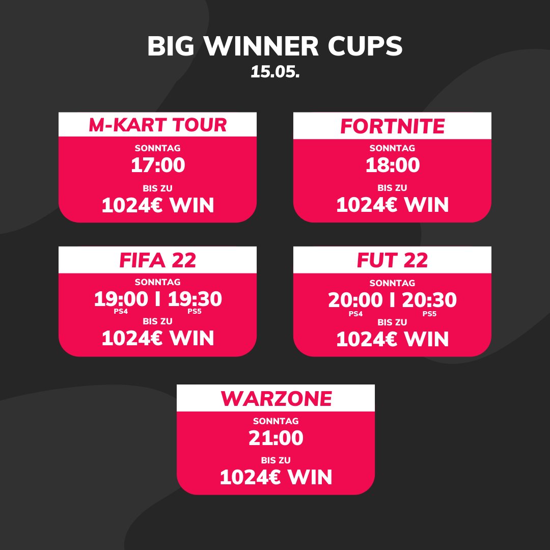 Wochenplan Community Cups: 09.05. - 15.05.🏆
Jetzt mitmachen: 
kingsleague.gg/app/tournaments 👈 🎮
