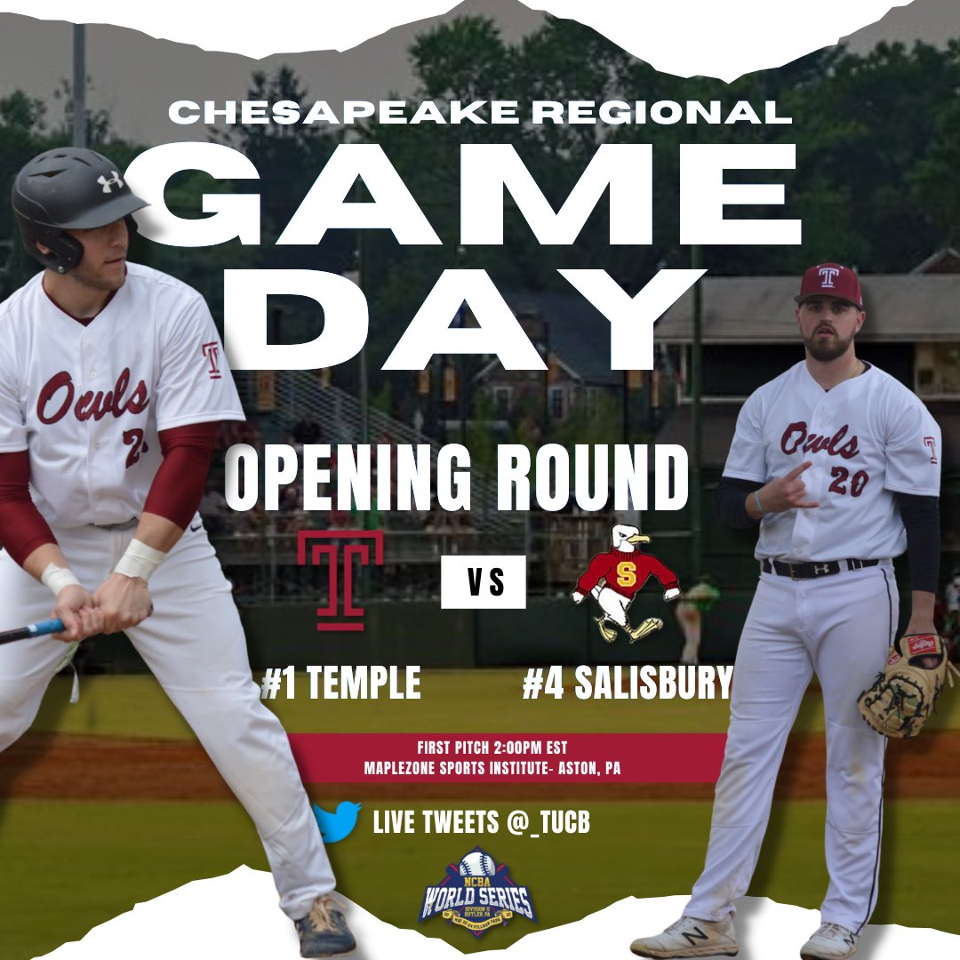 _TUCB's tweet photo. ITโS GAMEDAY! The Owls will be playing in a single elimination tournament for the chance to win the Chesapeake Regional and advance the WORLD SERIESโผ๏ธ Come support at MSI in Aston at 2pm #RollOwls ๐ฆ #BackHip #375ToLeft #StillHooting https://t.co/Rcan0hOpdg
