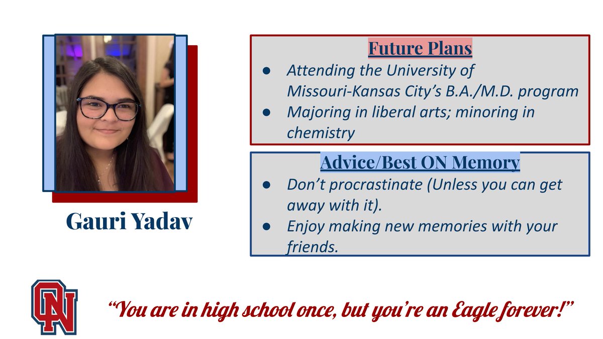 Hats off to you, Gauri! Best of luck in all of your future endeavors! #ONClassOf2022