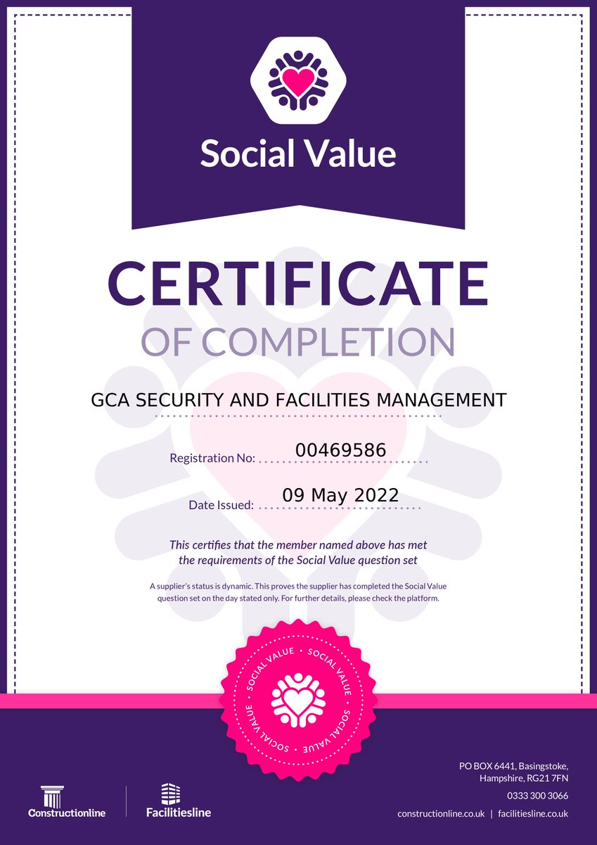 GcaSecurity's tweet image. Delighted to announce that we have received 

Constructionline Gold accreditation &amp;amp;
Social Value accreditation

Well done to everyone involved