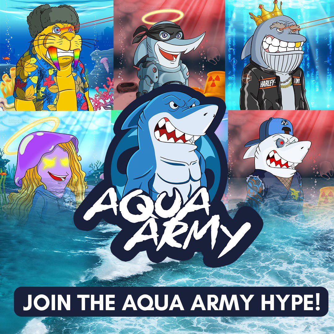 sled_o's tweet photo. BIG NEWS!! I’ve collaborated with Aqua Army!
 🦈
They’re tipped to be one of the biggest projects in 2022

ONE lucky winner will win an AA NFT. Incredible art!

To Enter:
1️⃣ Follow @AquaArmyNFT
2️⃣ RT, ❤ &amp; Tag 3 friends
3️⃣ Join their Discord: https://t.co/wovyQGXrD0

#NFTGiveaway https://t.co/vTRbc40VB2