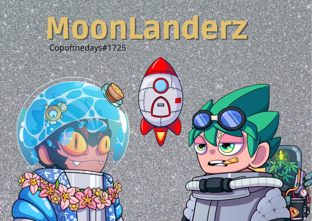 pi_ptit's tweet photo. Here is the fan art for @MoonLanderzNFT  that will send you straight to the moon, with my favorite characters. #MOONLANDERZ #NFT https://t.co/27EUVyhR3E