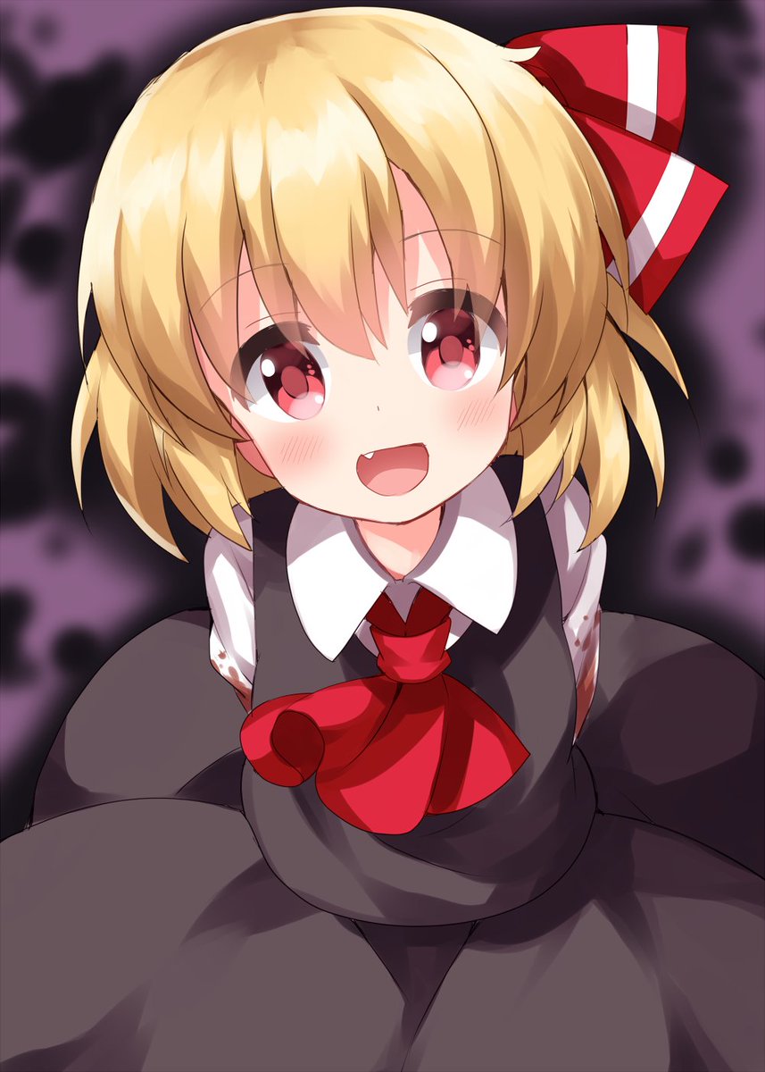 rumia 1girl blonde hair solo ascot red ascot open mouth red eyes  illustration images