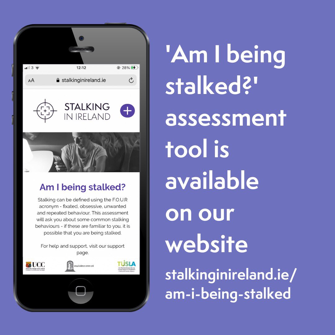 Am I being stalked?’ is a new assessment tool available on our website. It helps recognise the signs of stalking and offers advice and information on support. 

In an emergency, always call 999 or 112. 🚨

To learn more, visit stalkinginireland.ie