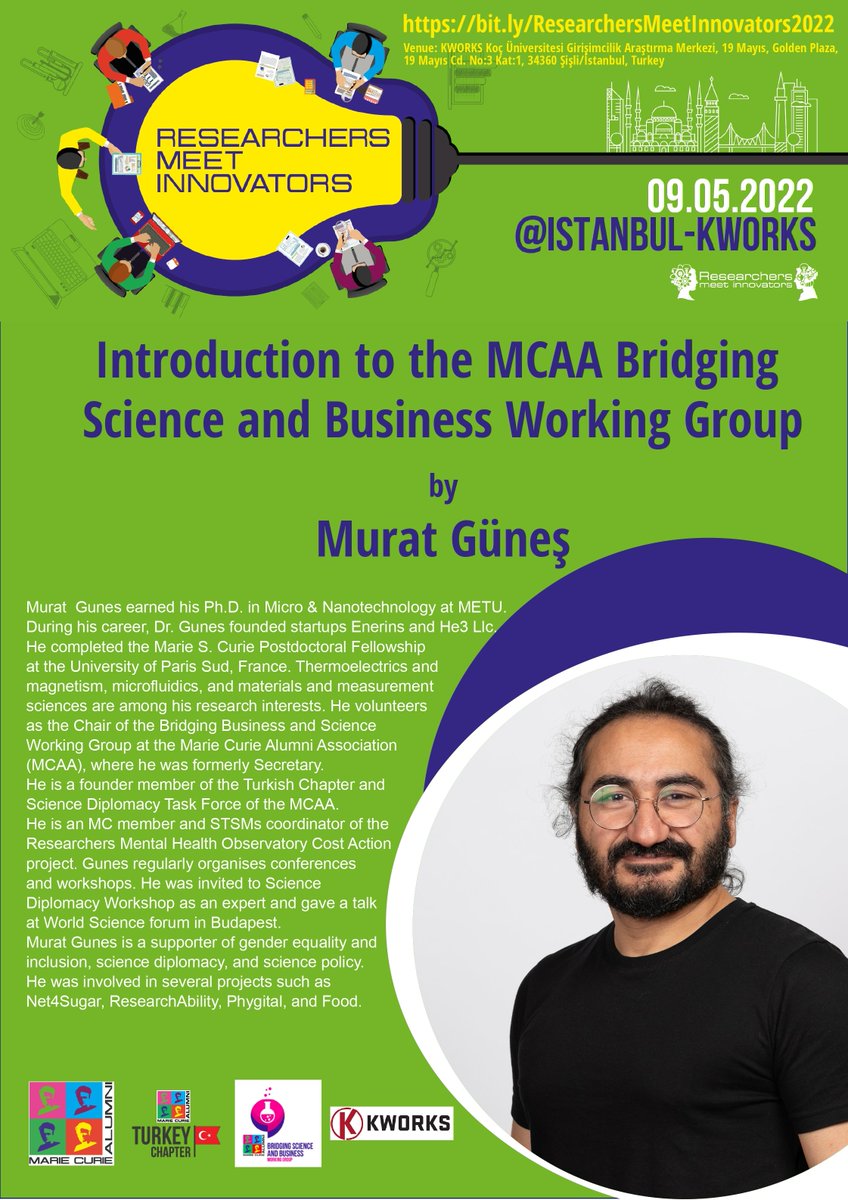 bsb_mcaa's tweet photo. Take a look a profile of @muratgunes_mg who currently the Chair of #BSBWorkingGroup, also the founder of MCAA #TurkeyChapter. #ResearchersMeetInnovators2022 #MCAA #SpainPortugalChapter #KWORKS https://t.co/YzkxeHsWQi