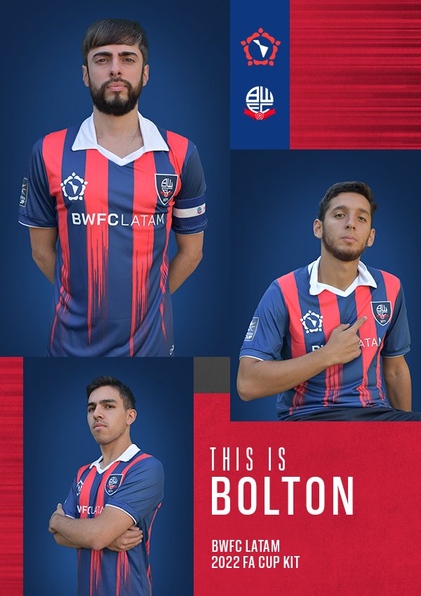 😍🔝 BWFC LATAM KIT 2022 🔴🔵

We are delighted to show our first kit ever to represent <a href="/OfficialBWFC/">Bolton Wanderers</a> in the  next <a href="/FACupArgentina/">Argentina FA Cup</a> 2022. We are exciting and proud of this new kit. 

Many thanks to @sjzeus1972 for design this kit and <a href="/CAOL_Arg/">CAOL</a> for make true.

#BWFC 🐘💙
